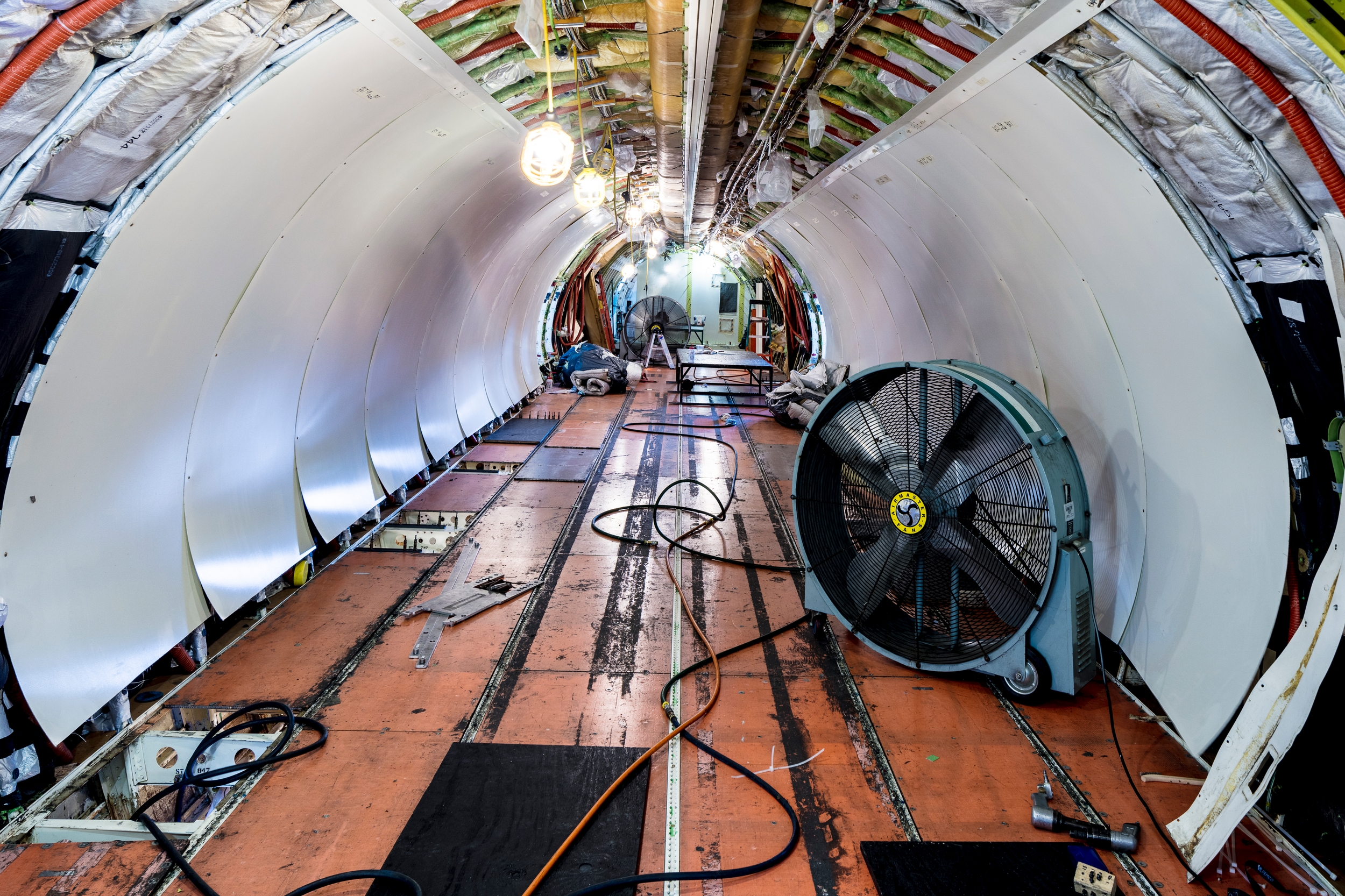 Interior of airplane.